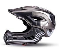 ROCKBROS Casco Integral Niños Mentonera Desmontable, Casco Ajustable Protección Cabeza para MTB BMX Ciclismo S 48-52cm M 54-57cm