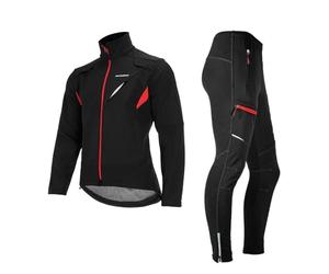 ROCKBROS Chaqueta y Pantalones Antiviento Impermeable para Ciclismo Deportes al Aire Libre con Tira Reflectante para Otoño e Invierno para Hombre y Mujer Talla Europea