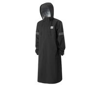 ROCKBROS Chubasquero Largo Deportivo Hombre Mujer, Chaqueta de Lluvia Larga Poncho Impermeable Transpirable Cortaviento con Capucha y Detalles Reflectantes para Senderismo Camping Ciudad, Negro