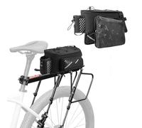 ROCKBROS Conjunto de Portaequipajes Trasero y Bolsa Impermeable para Bicicleta, Portabultos de Liberación Rápida Universal 26-29'' y Alforja Extensible 9-12L para Viajes en MTB/Carretera