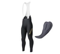 ROCKBROS Culotte Largo con Tirantes para Hombres, Pantalones de Ciclismo con Acolchado Transpirable y Elástico para Bicicleta Carretera y MTB, L