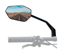 ROCKBROS Espejo Retrovisor HD para Bicicleta con Placa de Fibra de Carbono, 360 ° Giratorio Antirreflejo, Espejo Convexo para Manillar de 19-23 mm MTB, Carretera y E-Bike, Izquierdo