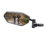 ROCKBROS Espejo Retrovisor para Bicicleta Bar End, Cristal Auténtico Antideslumbrante, Ajustable Flexible, Universal, superficie de Espejo Extragrande, Nailon Izquierdo