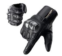ROCKBROS Guantes de Cuero para Hombre Mujer, Guantes Transpirables con Pantalla Táctil Protección Nudillos Dedo Completo