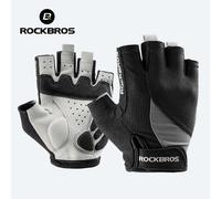 ROCKBROS guantes de medio dedo para bicicleta MTB Road Primavera Verano pantalones cortos transpirables guantes de bicicleta hombres mujeres guantes de ciclismo acolchados de Gel S030-2BL L
