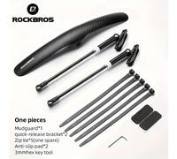 ROCKBROS Guardabarros de Ciclismo de Carretera Delantero/Trasero, Guardabarros de Bicicleta de Neumático, Fácil Instalación, Aleación de Aluminio, Soporte, Guardabarros de Bicicleta de Carretera