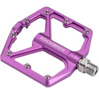 Rockbros K203 Pedales Plataforma Flacos MTB E-Bike Dirt Gravel CNC Aluminio Lila