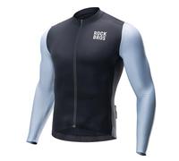 ROCKBROS Maillot Ciclismo Verano de Manga Larga para Hombre, Transpirable Ligero Ropa de Ciclismo con 3 Bolsillos para Bicicleta de Carretera MTB, Talla Europea
