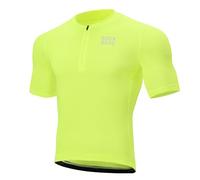 ROCKBROS Maillot de Ciclismo para Hombre de Manga Corta, Jersey de Verano Transpirable y de Secado Rápido con 3 Bolsillos para Bicicleta de Carretera y MTB, Amarillo S