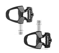 ROCKBROS Pedales Automáticos SPD para Bicicleta de Carretera, Pedales de Click Ultraligeros de Carbono con Tensión Ajustable, Rodamientos de Aguja y Bolas, Calas Incluidas, Negro