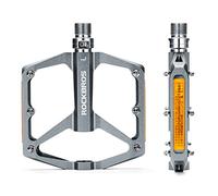 ROCKBROS Pedales de Bicicleta de Montaña Gran Plataforma con Tira Reflectante Pedales de Aleación de Aluminio Antideslizante 9/16’’ para MTB Carretera BMX E-Bike