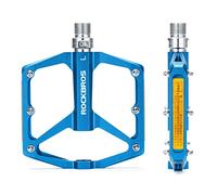 ROCKBROS Pedales de Bicicleta de Montaña Gran Plataforma con Tira Reflectante Pedales de Aleación de Aluminio Antideslizante 9/16’’ para MTB Carretera BMX E-Bike