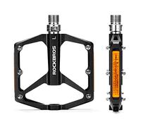 ROCKBROS Pedales de Bicicleta de Montaña Gran Plataforma con Tira Reflectante Pedales de Aleación de Aluminio Antideslizante 9/16’’ para MTB Carretera BMX E-Bike