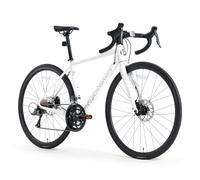 ROCKBROS SPIN W2M Bicicleta de Carretera, Cuadro de Aluminio 700C, Cambio Claris 2x8 Velocidades, Frenos de Disco Mecánicos, Ligera y Cómoda para Hombre y Mujer, Ideal para Largas Distancias, Blanco M