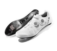 ROCKBROS Zapatilla de Ciclismo para Hombre y Mujer, Zapatos Bicicleta de Carretera MTB Compatible con Calas SPD-SL/KEO, Calzado con Suela de Carbono T500 para Competición y Entrenamiento, Blanco