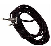 RockCable RCL 30256 TC Instrument Cable (braided) straight - w/right angle 20ft, black