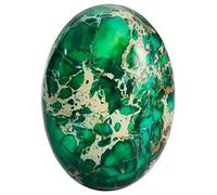 Rockcloud Cabujón ovalado de piedras semipreciosas de sedimento marino para fabricación de joyas, Deep Green(18x25mm)