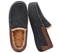 RockDove Hearthfire Zapatillas de espuma viscoelástica tipo mocasín para hombre, 46 EU, Negro