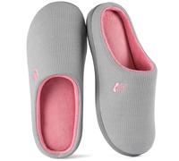 RockDove Pantufla de punto Birdseye con espuma viscoelástica para mujer, 40/41 EU, Gris/Rosa