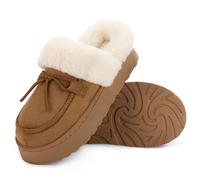 RockDove Pantuflas de plataforma con puntera tipo mocasín para mujer, 39 EU, Castaño