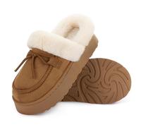 RockDove Pantuflas de plataforma con puntera tipo mocasín para mujer, 40 EU, Castaño