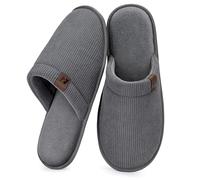 RockDove Zapatillas Hombre LiteStep de pana con espuma viscoelástica y suela antideslizante, 44/45 EU, Gris claro