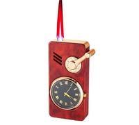 Rocker arm windproof direct spray red flame lighter, multifunctional lighter with dial, adjustable flame size, suitable for indoor and outdoor use, gift for men (butane not included)(Red)