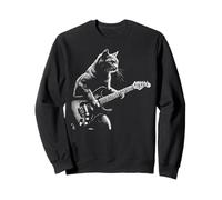 Rocker Cat Guitarra Eléctrica Rock Music Hombres Niños Niños Mujeres Sudadera