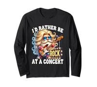 Rocker Gnome For Men And Women Id Rather Be At A Concert Manga Larga