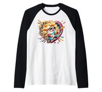 Rocker Gnome Graphic For Men Women And Kids Love Music Heart Camiseta Manga Raglan