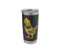 Rocker Rooster Punk Metal Rock and Roll Music Pollo Vaso térmico de acero inoxidable de doble pared