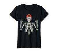 Rocker Skeleton Cap Skater Cool Halloween Punk Rock Hombres Niños Camiseta gráfica económica, Mujer, Negro, XL