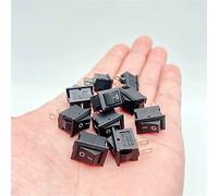 Rocker Switch 10pcs Mini, KCD1 3A 250VAC/6A 125VAC, 10 * 1 5 mm, 2pin, 2 Posición,EN/Off, camión de tablero automóviles en barco, equipo eléctrico(Noir)