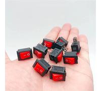 Rocker Switch 10pcs Mini, KCD1 3A 250VAC/6A 125VAC, 10 * 1 5 mm, 2pin, 2 Posición,EN/Off, camión de tablero automóviles en barco, equipo eléctrico(Rot)