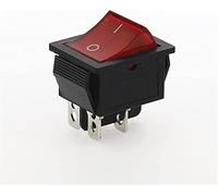 Rocker Switch 5pcs KCD4 Interruptor de balancín Campa encendido Auto-Lock 2 Posición 4 Pinas con luz 1 5A 250VAC/20A 125VAC 32 * 5 mm(Rot)