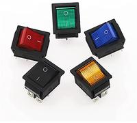 Rocker Switch 5pcs KCD4 Interruptor de balancín Campa encendido Auto-Lock 2 Posición 4 Pinas con luz 1 5A 250VAC/20A 125VAC 32 * 5 mm(Mixed 5pcs)