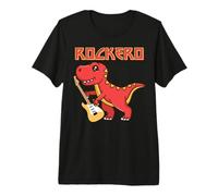 Rockero Niño Dinosaurio Camiseta Premium