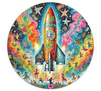Rocket 1000 Piezas, Puzzle Adultos para Aliviar El Estrés, Spacecraft Rompecabezas Circular, Juegos Intelectuales, Juguetes contra El Estrés, Regalos De Decoración (67.5x67.5cm)