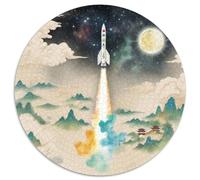 Rocket 1000 Piezas, Puzzle Adultos para Aliviar El Estrés, Spacecraft Rompecabezas Redondo, Juegos Intelectuales, Juguetes contra El Estrés, Juego (67.5x67.5cm)