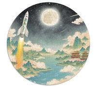 Rocket 1000 Piezas, Puzzle Adultos para Aliviar El Estrés, Spacecraft Rompecabezas Redondo, Juegos, Juguetes contra El Estrés, Juego De Desafío (67.5x67.5cm)