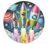 Rocket 1000 Piezas, Rompecabezas Redondo Intelectual para Niños Adultos, Spacecraft Puzzle, Juegos Intelectuales, Juguetes contra El Estrés, Juego De Desafío (67.5x67.5cm)