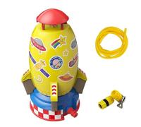 Rocket Aspersor de agua para niños al aire libre cohete jardín aspersor 360 rotaciones cohetes aspersor de césped para niños, aspersor de jardín con tubería de agua de 3 metros, 18 x 18 x 28,5 cm