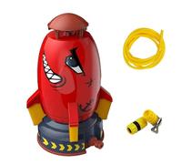 Rocket Aspersor de agua para niños al aire libre cohete jardín aspersor 360 rotaciones cohetes aspersor de césped para niños, aspersor de jardín con tubería de agua de 3 metros, 18 x 18 x 28,5 cm