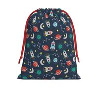 Rocket Clipart - Bolsa de regalo con cordón de 11.8 x 15.8 pulgadas con cierre de cinta roja para Halloween y Navidad, para adultos