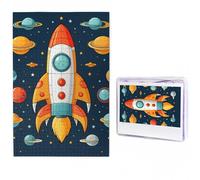 Rocket Clipart Space Ship - Rompecabezas de 500 piezas personalizables, rompecabezas con fotos para adultos, rompecabezas desafiante con bolsa de almacenamiento, rompecabezas para hombres y mujeres