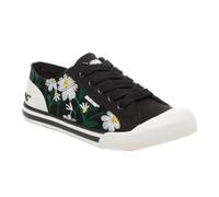 Rocket Dog Jazzin - Tenis cómodos de Espuma de Felpa, Negro y Blanco, 36 EU