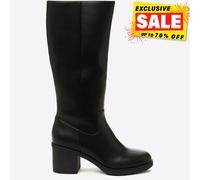 Rocket Dog STANLEY Mujer Diseñador Elegante Cremallera Largo Botas Negras