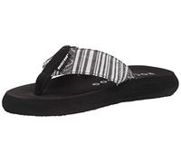 Rocket Dog Women's SPOTLIGHT2 Aloe Stripe Cotton Flip-Flop, Black/White, 7
