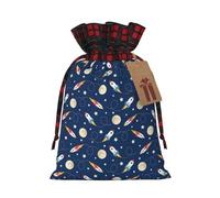 Rocket In Space - Bolsa de regalo de gran capacidad de 8.3 x 11.8 pulgadas con cordón para tus regalos preciosos de Halloween, 1 unidad