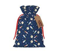 Rocket In Space - Bolsa de regalo de gran capacidad de 8.3 x 11.8 pulgadas con cordón para tus regalos preciosos de Halloween, 1 unidad